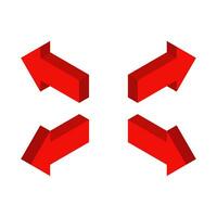 four arrow icon isometric design vector