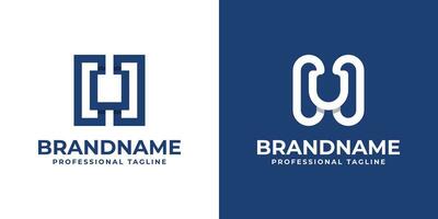 Modern Letter HU Monogram Logo, suitable for business with HU or UH initials vector