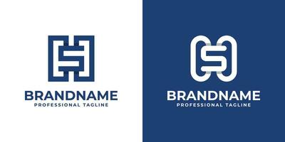 Modern Letter HS Monogram Logo, suitable for business with HS or SH initials vector