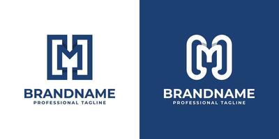 Modern Letter HM Monogram Logo, suitable for business with HM or MH initials vector