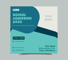 School admission social media post banner design. vector