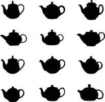 A vector collection of Teapots for artwork compositions