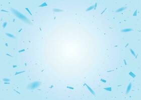 Gradient blank party template background with blue confetti vector