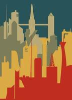 Futuristic City Skyline art vector