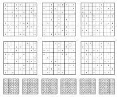 sudoku juego conjunto con respuestas vector
