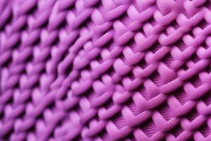 AI generated Volumetric fabric pattern with large loops. Texture of a knitted pink lilac sweater. Abstract background. photo
