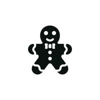 Gingerbread man line icon isolated on white background vector