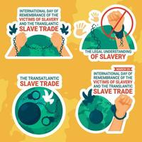 Remembrance of the Victims of Slavery and the Transatlantic Slave Trade Day Label Flat Cartoon Hand Drawn Templates Background Illustration vector
