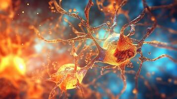 Neurons cells concept Generative AI photo