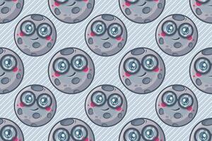 cute moon character seamless pattern vector illustration