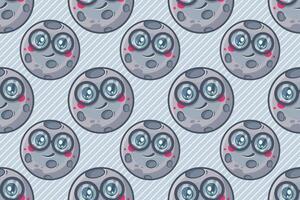 cute moon character seamless pattern vector illustration