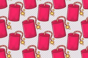 dynamite bomb seamless pattern vector illustration