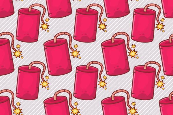 dynamite bomb seamless pattern vector illustration