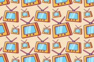 television seamless pattern vector illustration