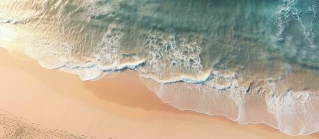 Waves on the beach as a background. aerial view photo