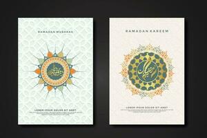 Set cover background template for ramadan event vector