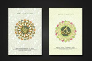 Set cover background template for ramadan event vector