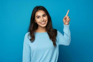 AI generated Portrait of a beautiful young woman posing on isolated background generative AI photo