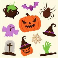 Vector halloween elements set collection