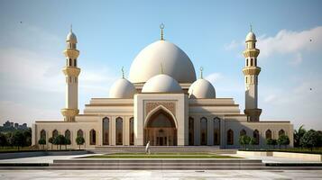 AI generated illustration of amazing architecture design of muslim mosque ramadan concept AI photo