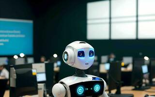 AI generated AI Revolutionizing Customer Service The Rise of Call Center Robots ai generated photo