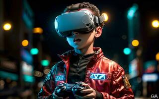 AI generated Journey into the Future A Tale of Virtual Reality Marvels and Gaming Wonders ai generated photo