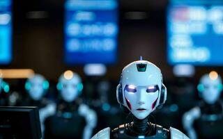 AI generated AI Revolutionizing Customer Service The Rise of Call Center Robots ai generated photo