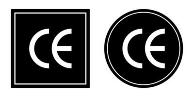 CE marking icon vector in circle and square style .Transparent background