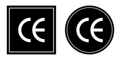 CE marking icon vector in circle and square style .Transparent background