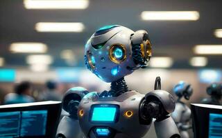 AI generated AI Revolutionizing Customer Service The Rise of Call Center Robots ai generated photo