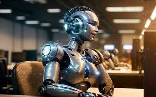AI generated AI Revolutionizing Customer Service The Rise of Call Center Robots ai generated photo