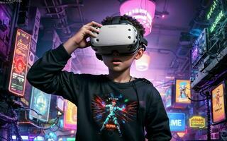 AI generated Journey into the Future A Tale of Virtual Reality Marvels and Gaming Wonders ai generated photo