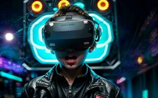 AI generated Journey into the Future A Tale of Virtual Reality Marvels and Gaming Wonders ai generated photo