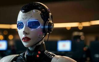 AI generated AI Revolutionizing Customer Service The Rise of Call Center Robots ai generated photo