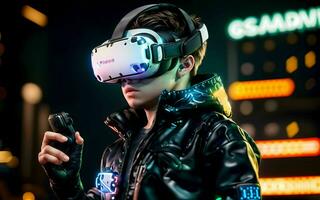 AI generated Journey into the Future A Tale of Virtual Reality Marvels and Gaming Wonders ai generated photo