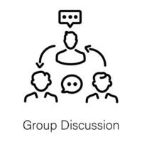 Trendy Group Discussion vector