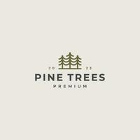 Simple pine trees logo design template vector