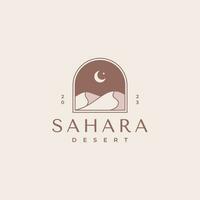 Sahara desert logo design template vector