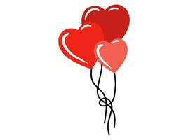 Wedding Celebrate with Heart Red Balloon vector