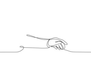 hand on hand lie on table - one line drawing vector. concept of emotional help and support, romantic touch of lovers, skinship vector