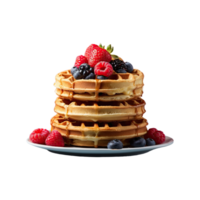 AI generated yummy waffle cakes isolated on transparent background png