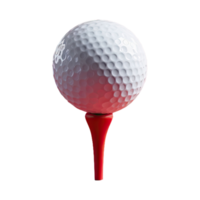 ai generado golf pelota en un rojo tee aislado en transparente antecedentes png