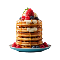 AI generated yummy waffle cakes isolated on transparent background png