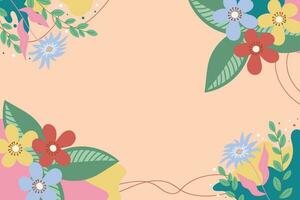 Floral background with abstract bright flowers. Design for postcard, banner, cover. vector