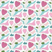 Pattern with abstract flowers in pastel colors. Pattern on the swatch panel. vector