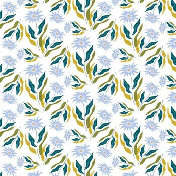 modelo con resumen margaritas modelo en el muestra de tela panel. vector