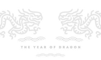 Year of the Dragon Geometric vector flat modern style Lunar new year background banner