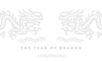 Year of the Dragon Geometric vector flat modern style Lunar new year background banner