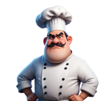 AI generated Disapproving chef character isolated on transparent background png