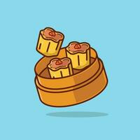 dimsum sencillo dibujos animados vector ilustración chino comida concepto icono aislado